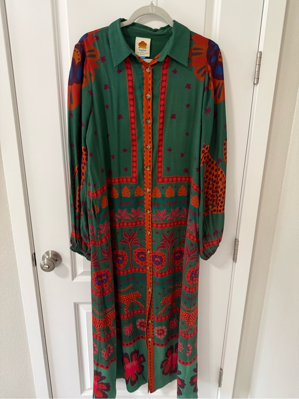 Farm Rio Long Sleeve Maxi Shirt Dress - Picture 9 of 9